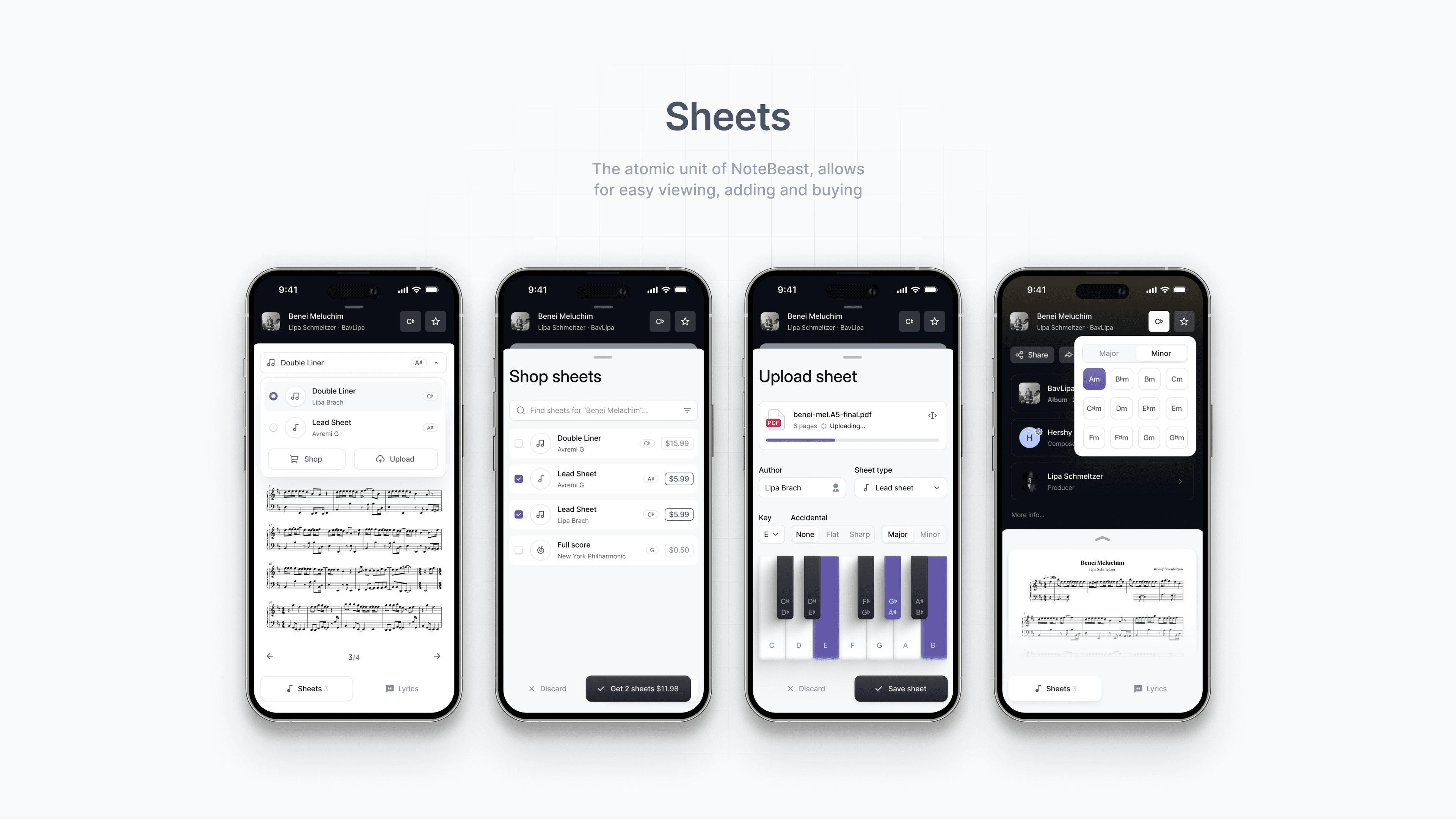 sheet music management for notebeast notation app