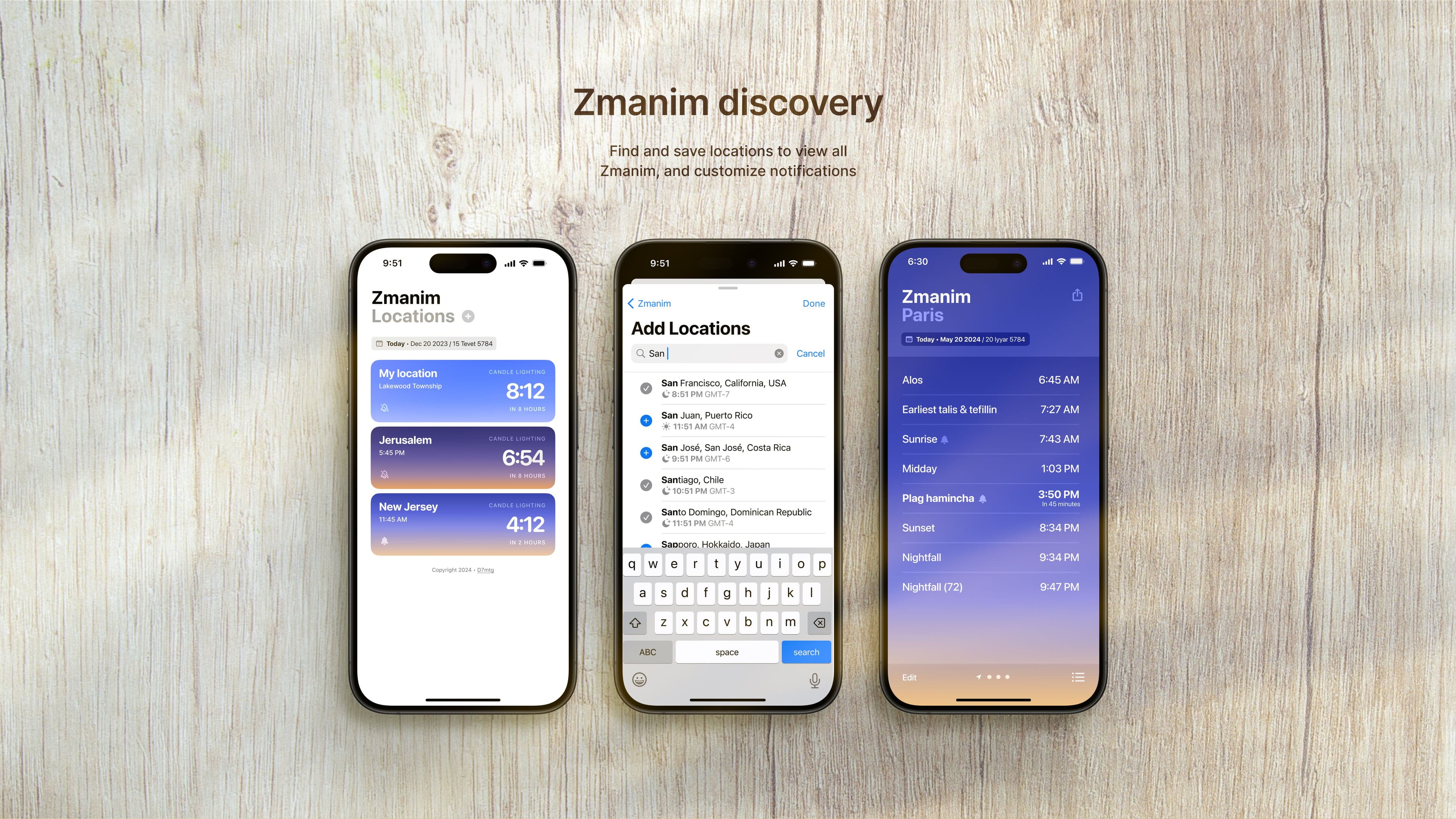 Zmanim discovery copy